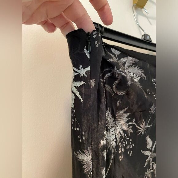 ALLSAINTS Elly Silk Blend Evolution Midi Pencil Skirt Size 10 - Picture 6 of 10